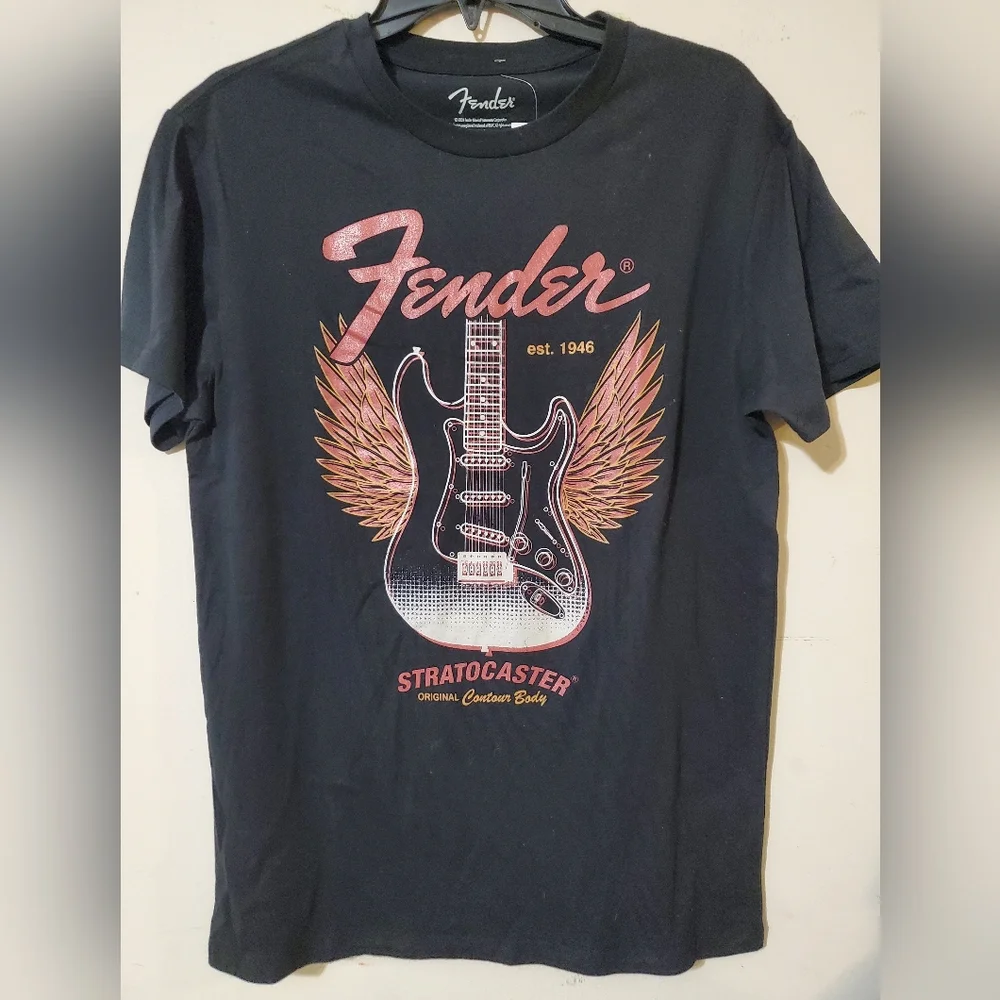 Fender Black Graphic Tee Medium NWT - Picture 1 of 1